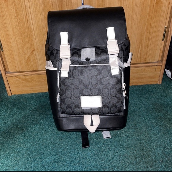 Coach Backpack, Black and White - Picture 1 of 3